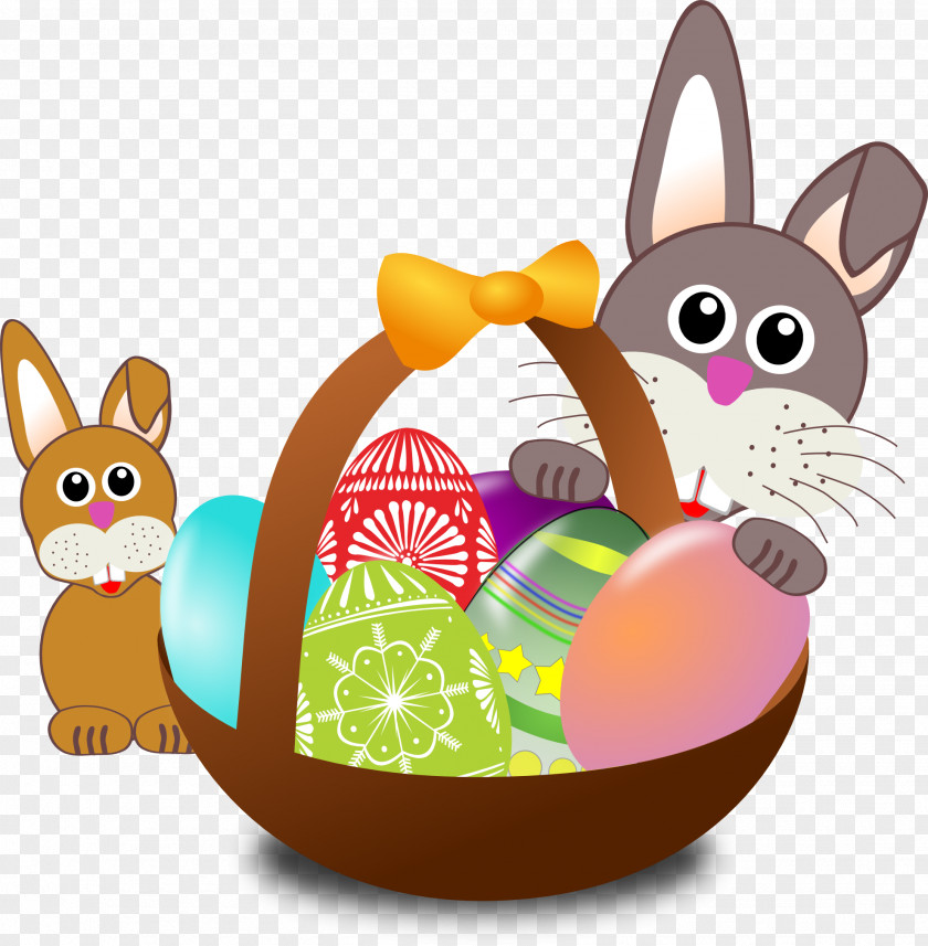 Easter Rabbit Transparent Background Bunny Egg Basket Hunt PNG