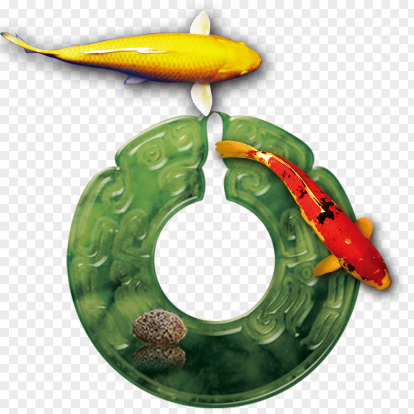 Jade And Fish Jewellery Ring PNG