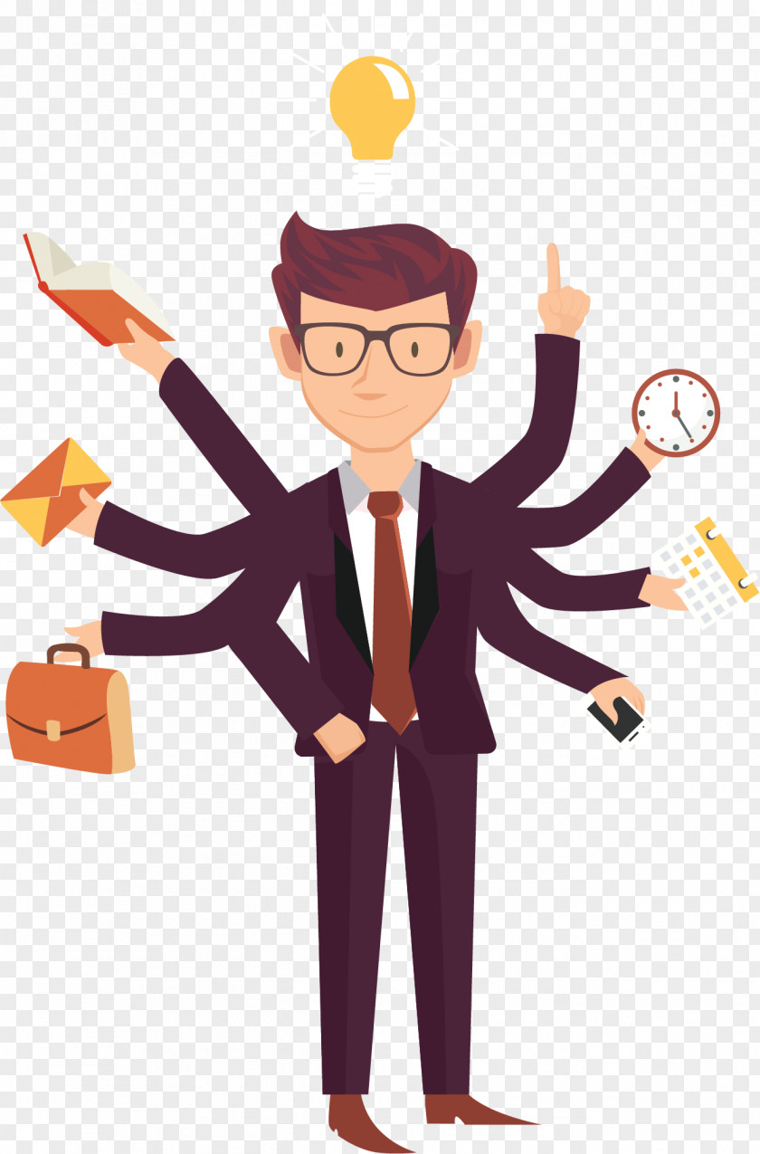 Busy Cartoon Business People Job Employment Entrepreneurship PNG