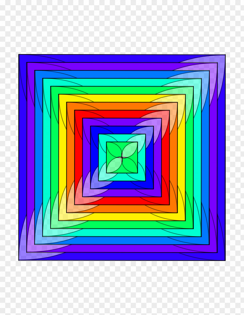 Rainbow Square Drawing PNG