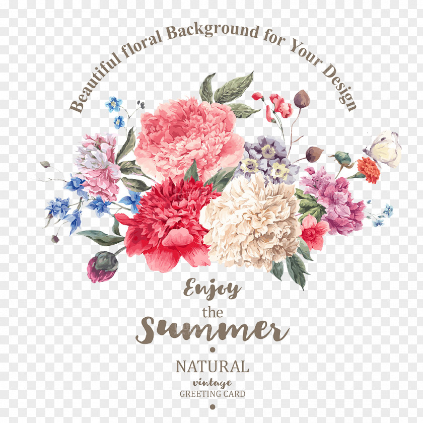 Beautifully Hand-painted Flowers Vector Material Plant Flower Bouquet Stock Illustration PNG