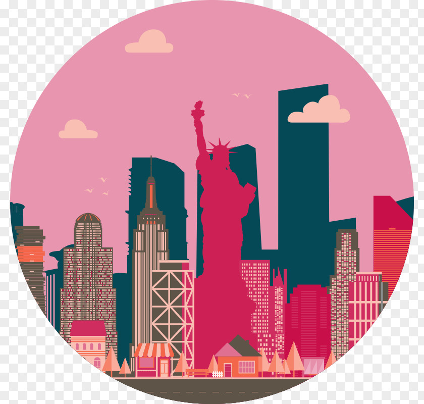 Big Apple New York Pink M Illustration Product Font PNG