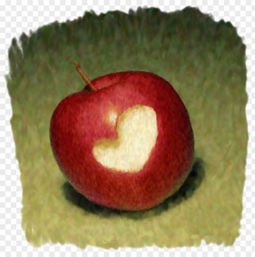 Bitten A Heart-shaped Apple Heart PNG