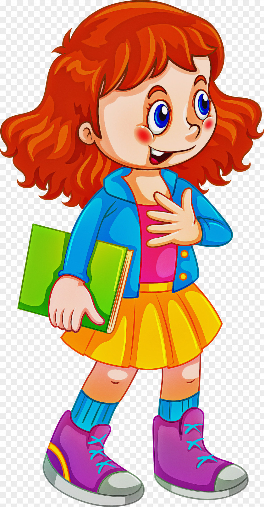 Girl Student Book PNG