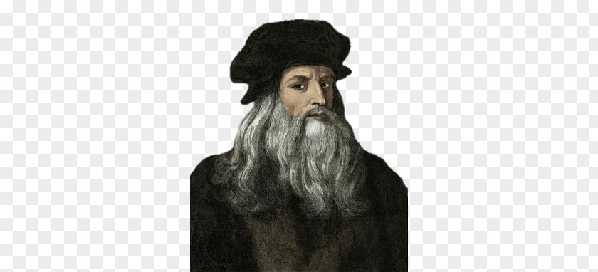 Leonardo Da Vinci Portrait PNG Portrait, man wearing black coat and hat clipart PNG