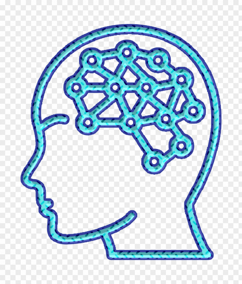 Line Art Head Brain Icon Artificial Intelligence PNG