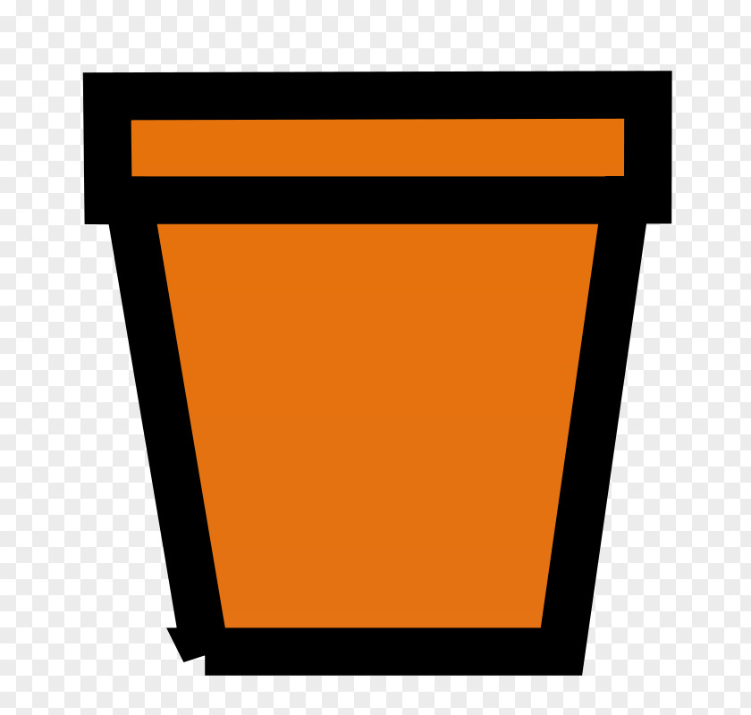 Orange Trash Flowerpot Houseplant Clip Art PNG