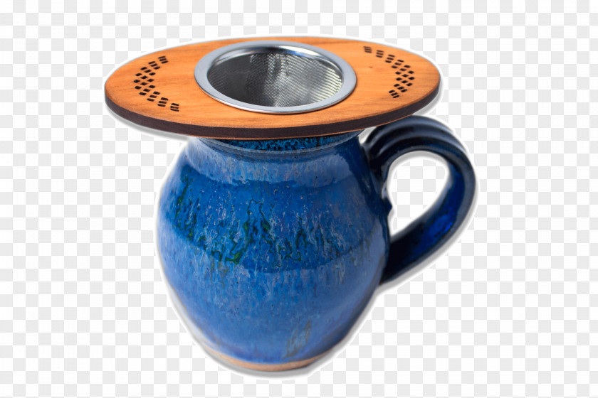 Pottery Coffee Cup Ceramic Mug Cobalt Blue PNG