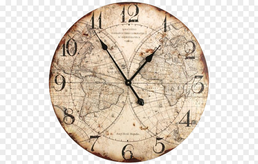 World Map Clock PNG