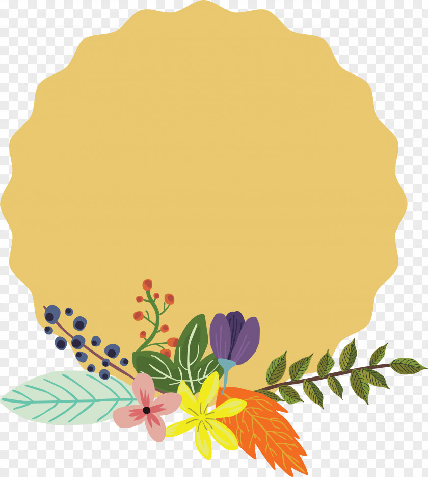 Round Floral Decoration Tab Bar Flower Illustration PNG