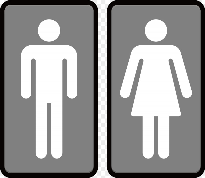 Vector Creative Design Light Gray Male And Female Toilet Public Bathroom Royalty-free PNG