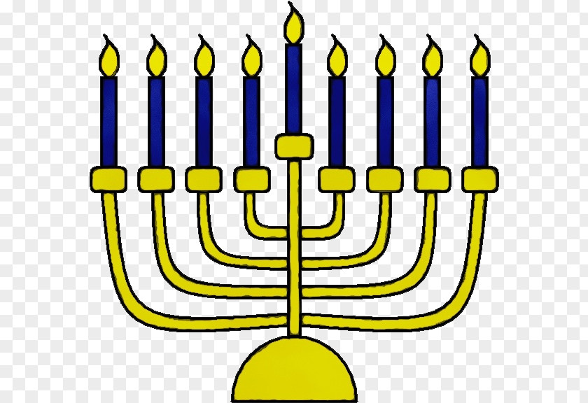 Yellow Candle Holder Hanukkah PNG