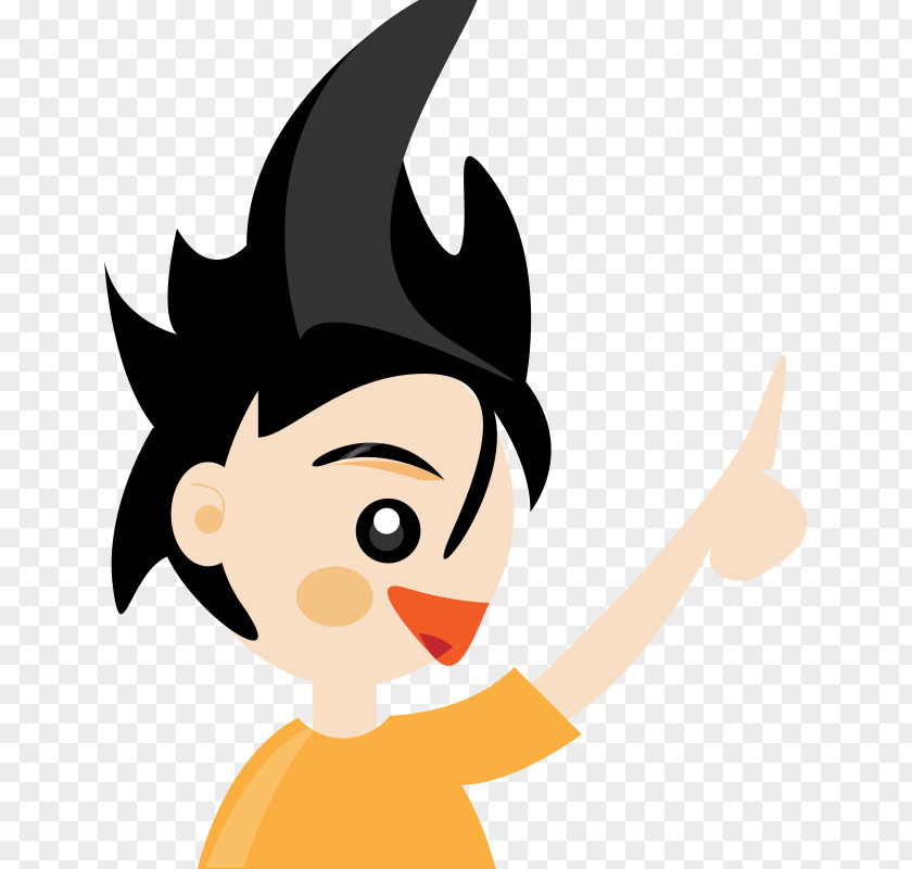 Cute Naughty Boy Black Hair Cartoon Clip Art PNG