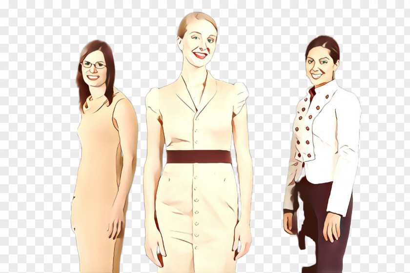 Standing Fashion Design Model Beige PNG