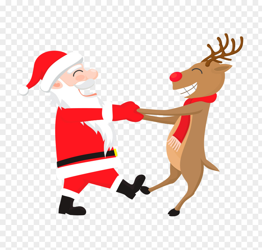 Vector Santa Claus With Deer Rudolph Reindeer Hoodie Wedding Invitation PNG