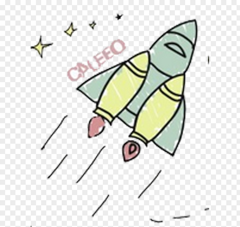 Hand-painted Rocket Clip Art PNG