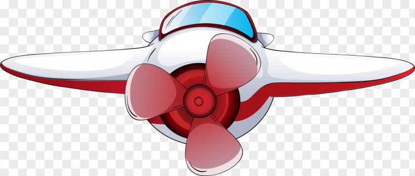 Red Cartoon Airplane Aircraft Illustration PNG