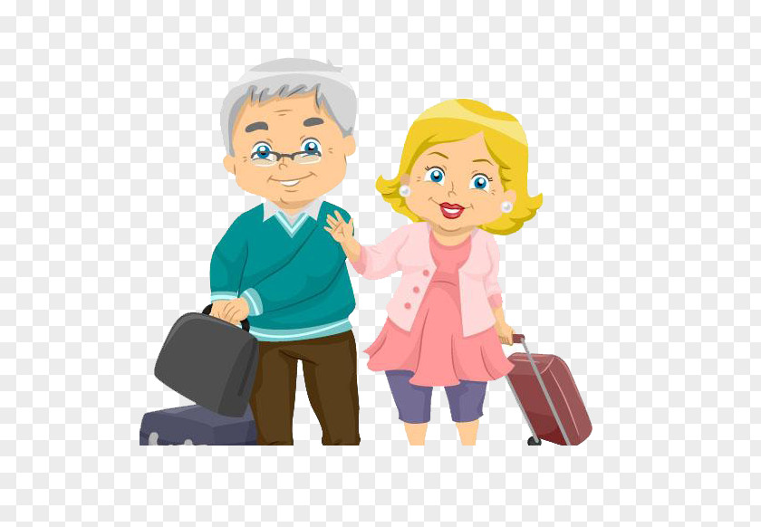 All The Way To Accompany Husband And Wife Travel Cartoon Royalty-free Illustration PNG
