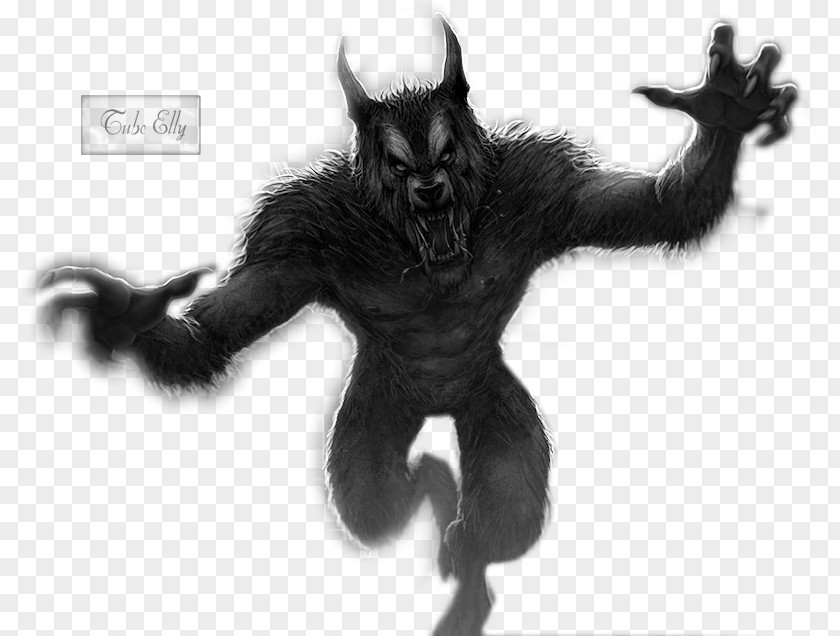 Werewolf Gorilla Demon White Tail PNG