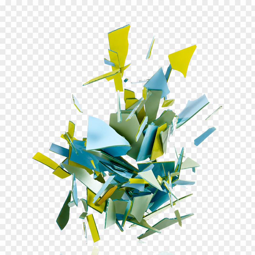 Floating Glass Fragments PNG