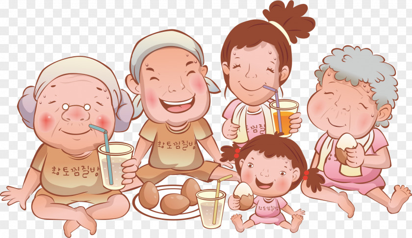 The Whole Family Sweat Steamed Cartoon PNG