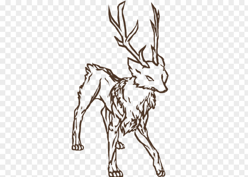 Wolf Outline Reindeer Dog Drawing Clip Art PNG