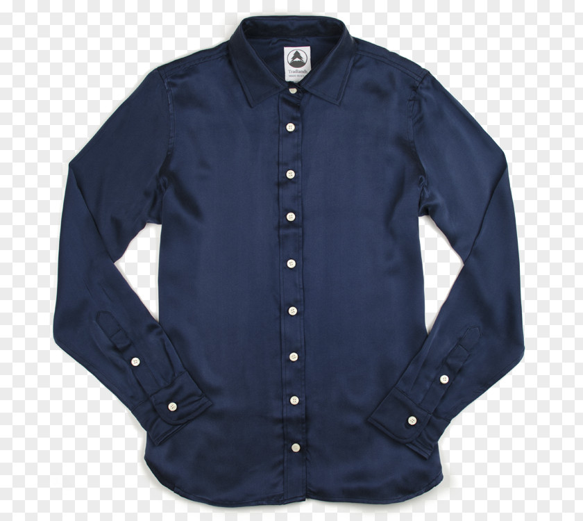 Dress Shirt Cobalt Blue Blouse Collar Denim PNG