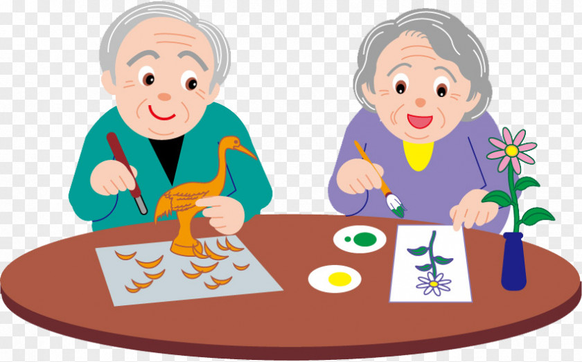 Elderly Couple Old Age Cartoon Illustration PNG