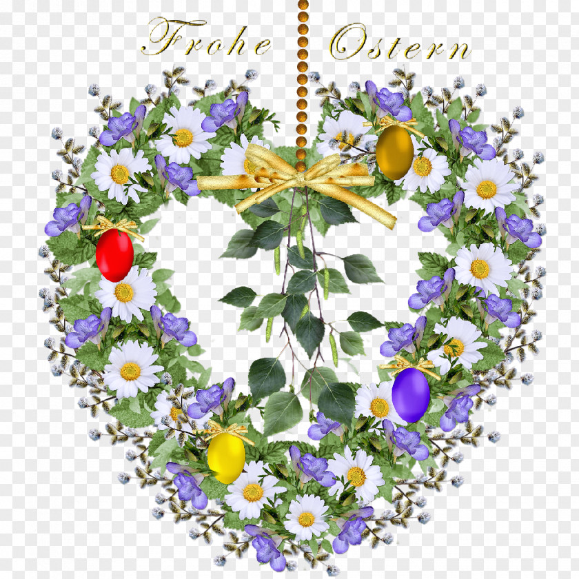 Frohe Ostern Floral Design Cut Flowers Violet PNG