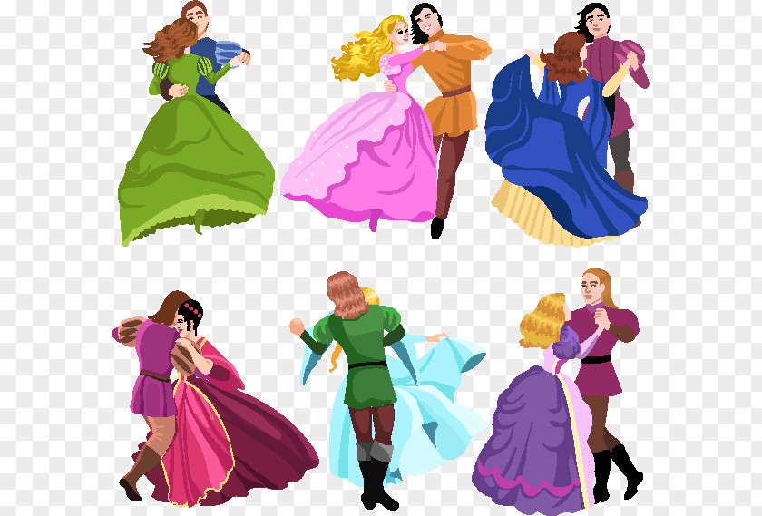 Prince And Princess Euclidean Vector Dance Cartoon Download PNG