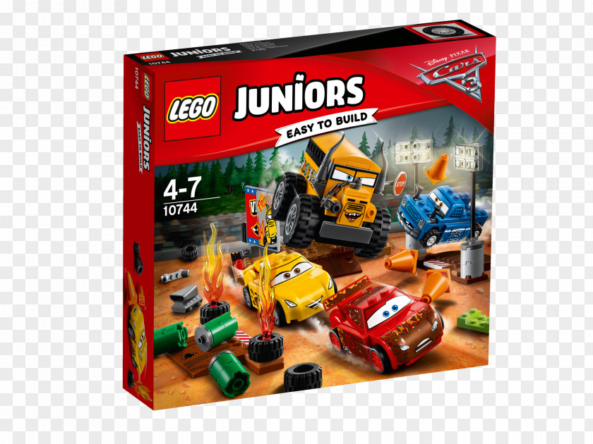Car Cars 3: Driven To Win Lightning McQueen Lego Juniors PNG
