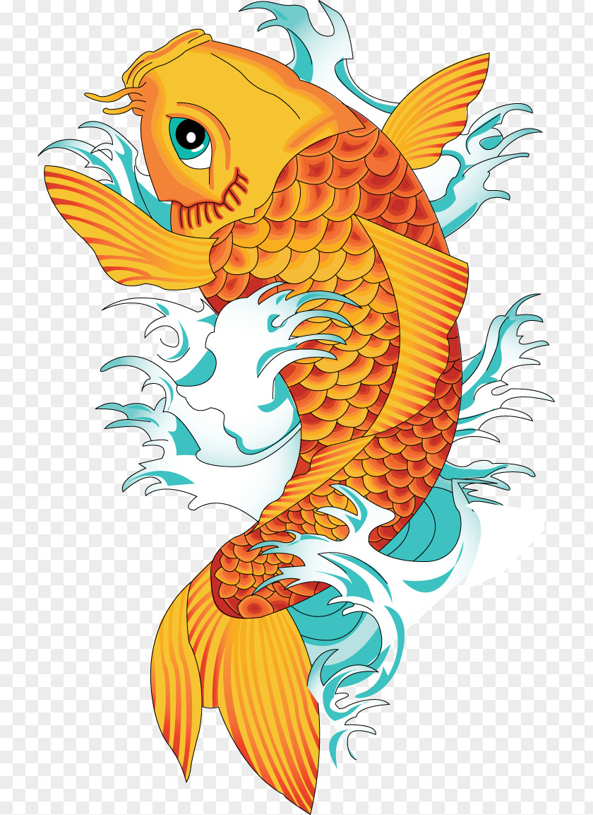 Koi Butterfly Orange Tattoo Fish PNG