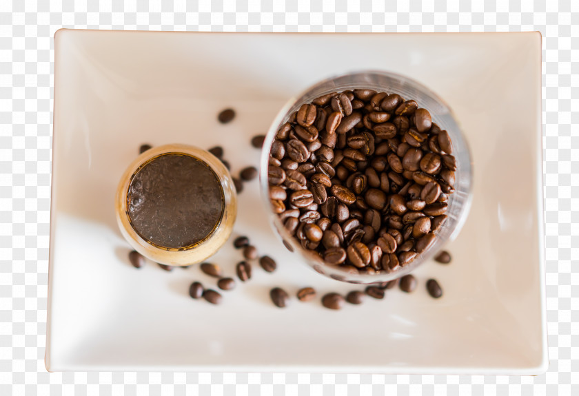 Coffee Beans And White Instant Jamaican Blue Mountain Cup PNG