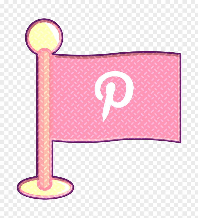 Pink Social Icon Flag Media Networking PNG