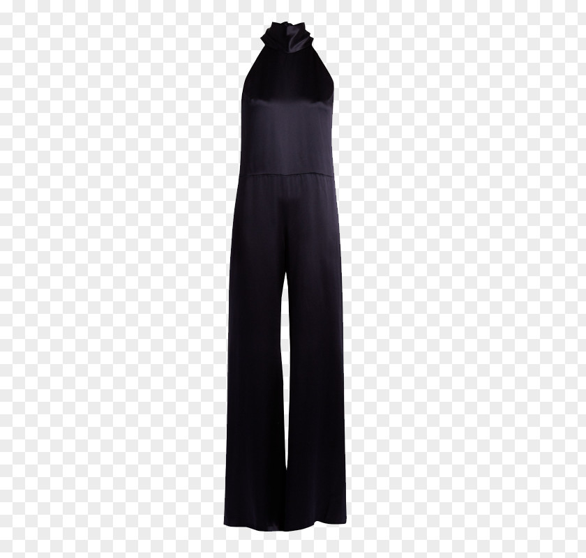 Silk Satin Jumpsuit Pants Black Dress Waist PNG