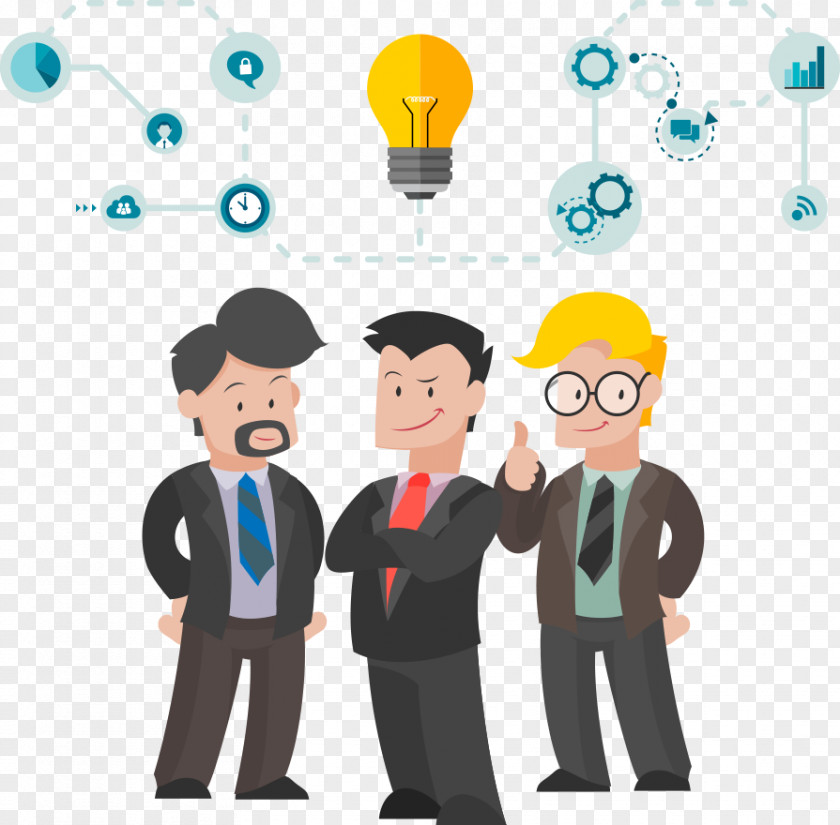 Vector Business People And Light Bulb Businessperson Management PNG