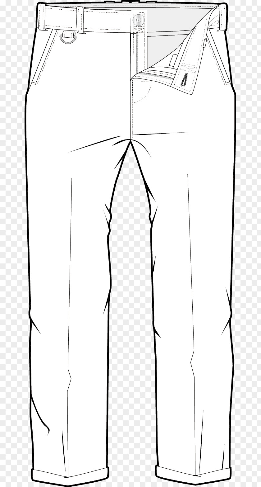 Vector Jeans Black And White Line Art Drawing PNG