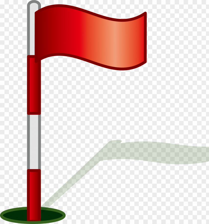 A Red Flag Standing On The Ground PNG