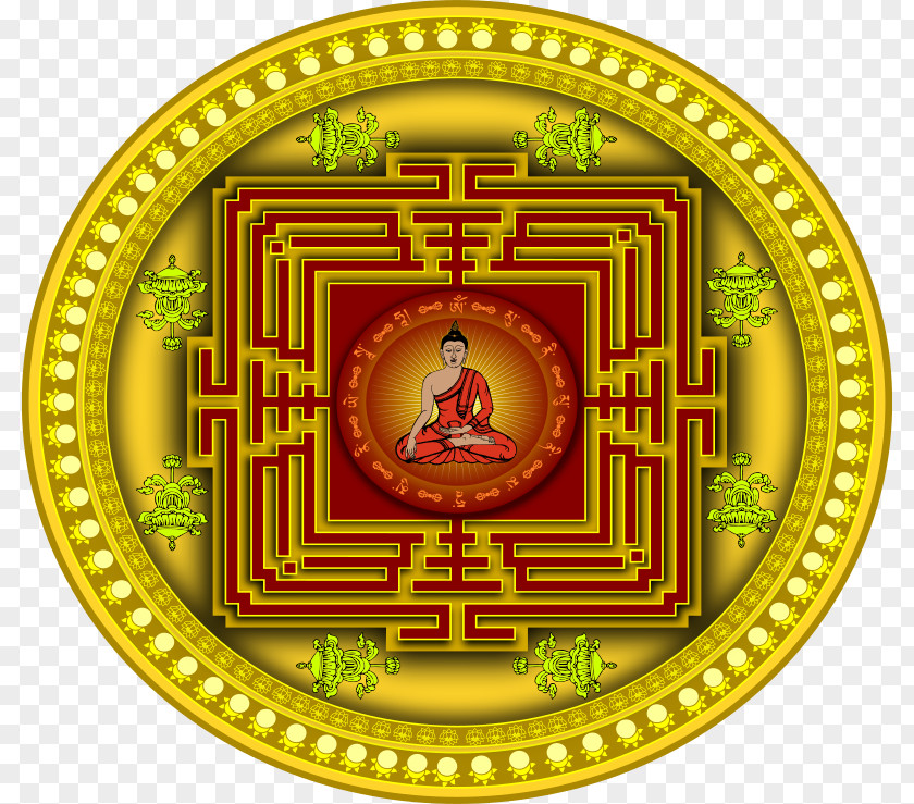 Mandala Golden Buddha Buddhism Buddhist Flag Symbol PNG