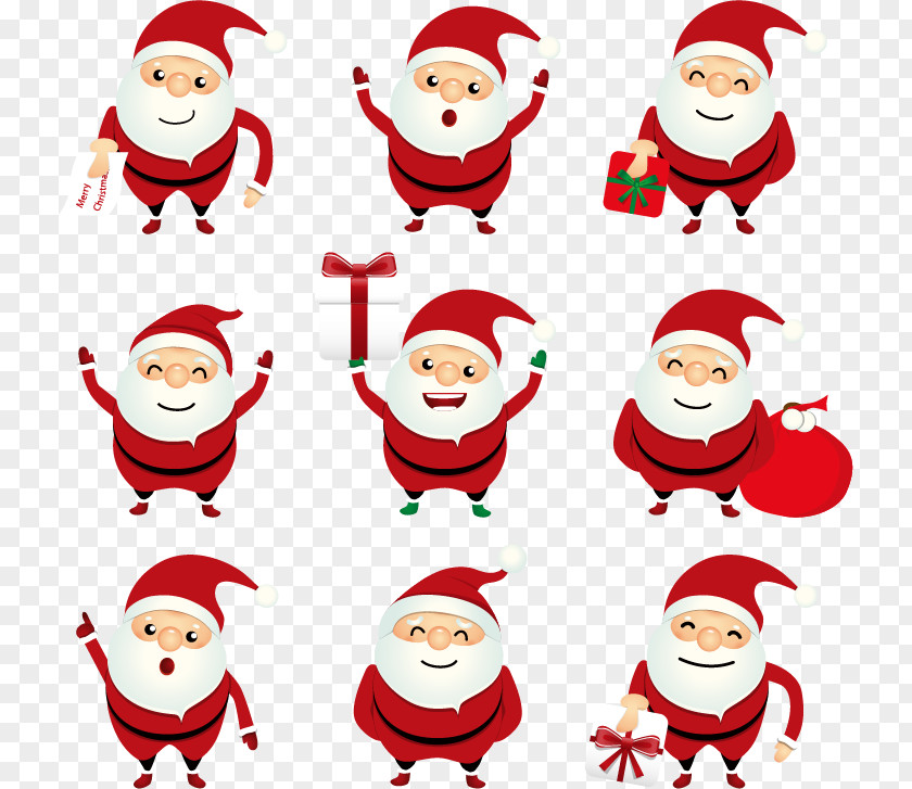 Vector Cartoon Santa Claus Christmas Mobile Phone PNG