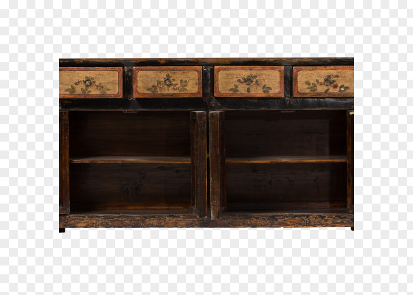 Wood Buffets & Sideboards Stain Drawer Antique PNG