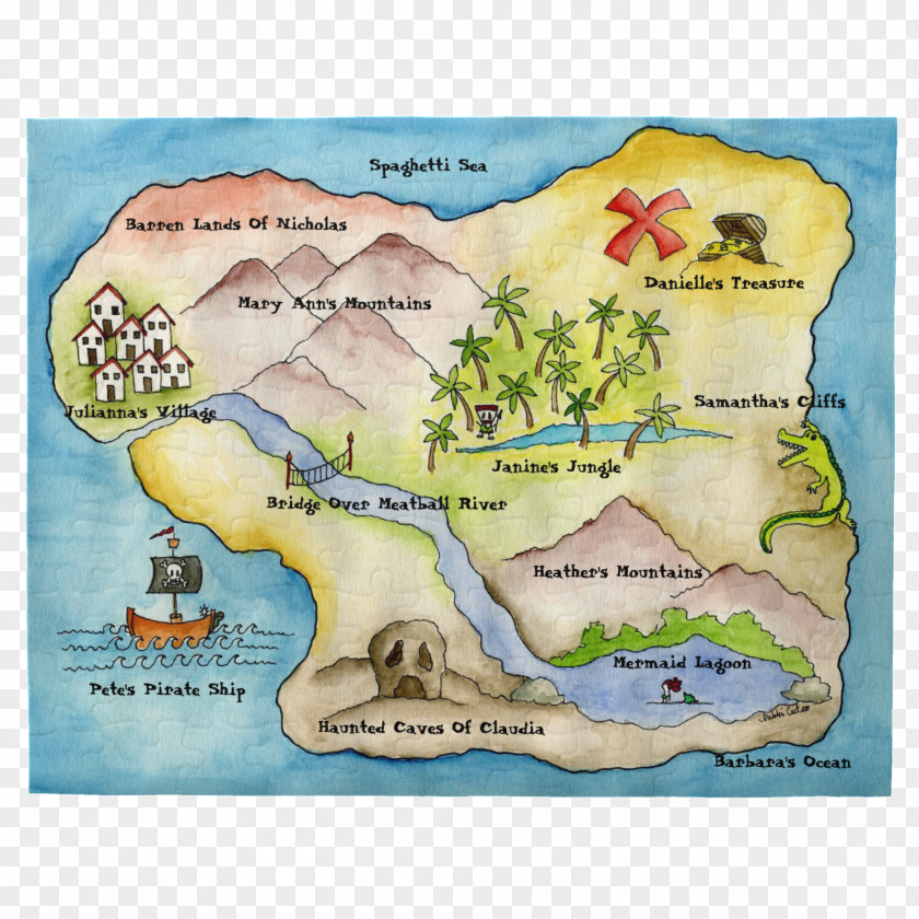 Map Treasure Birthday Convite Party PNG
