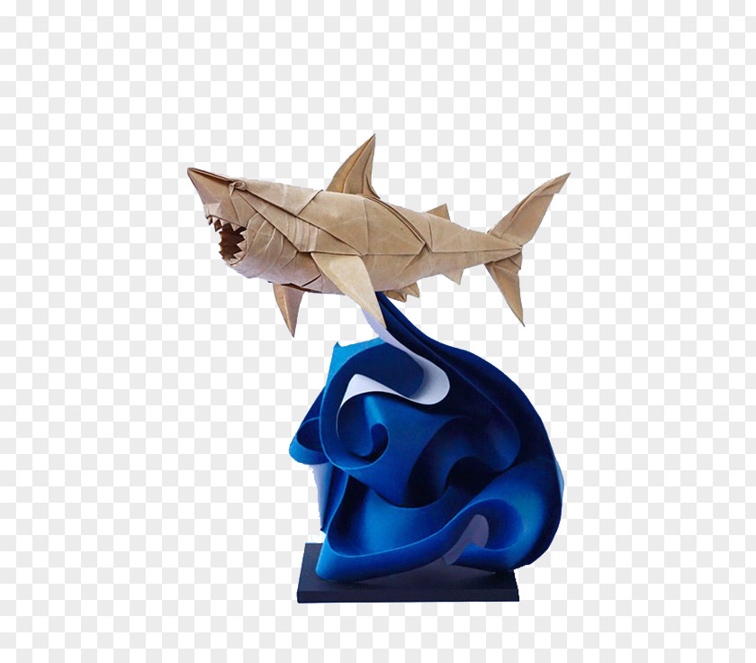 Simple Origami Shark Paper Craft Art Sculpture PNG