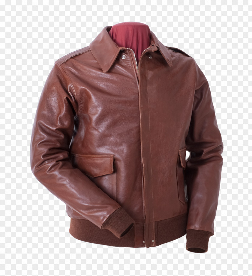 Solid Leather Coat Jacket A-2 Flight PNG