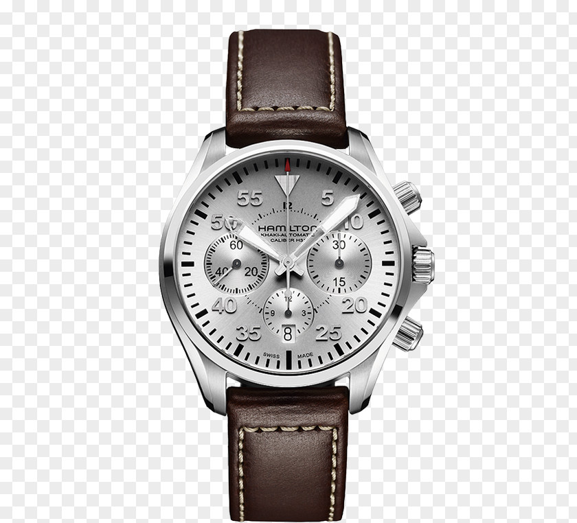 Watch Hamilton Company Chronograph Khaki Aviation Pilot Auto Strap PNG