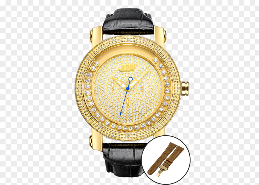 Watch Strap Gold Diamond Chronograph PNG