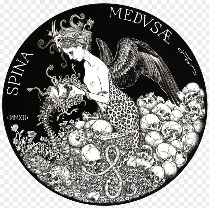 Chinese Ink Prints Medusa Poseidon Greek Mythology Gorgon Perseus PNG