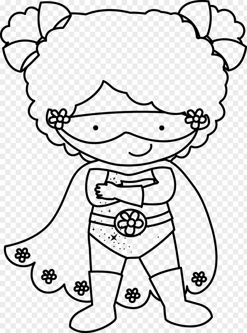 Child Black And White Superhero Line Art Visual Arts Clip PNG