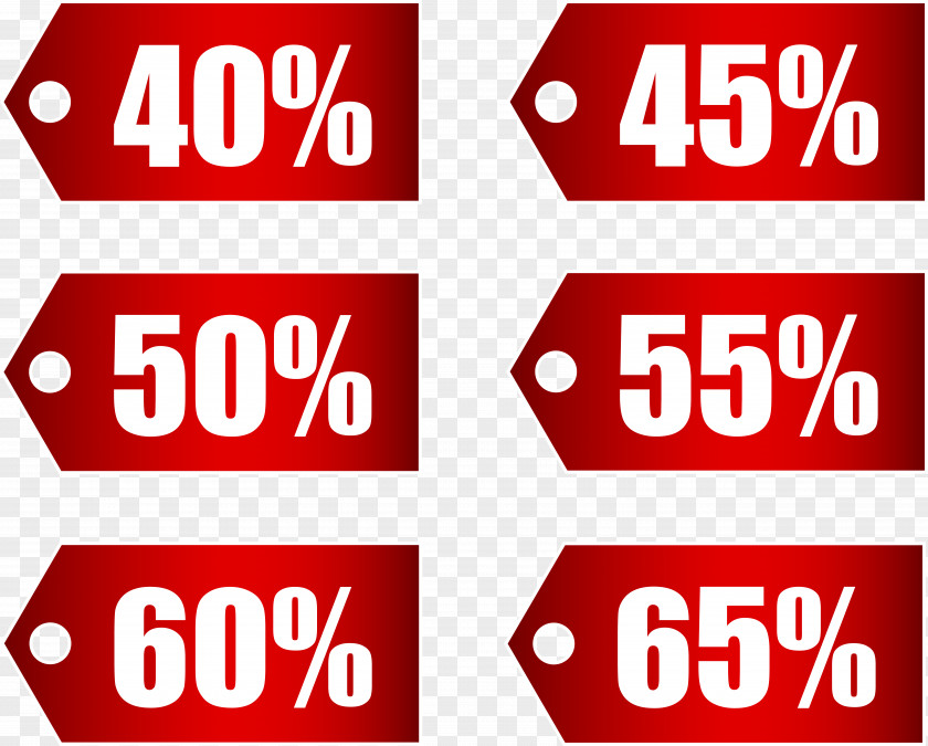 Red Discount Tags Set Part 2 Transparent Image Discounting Coupon PNG