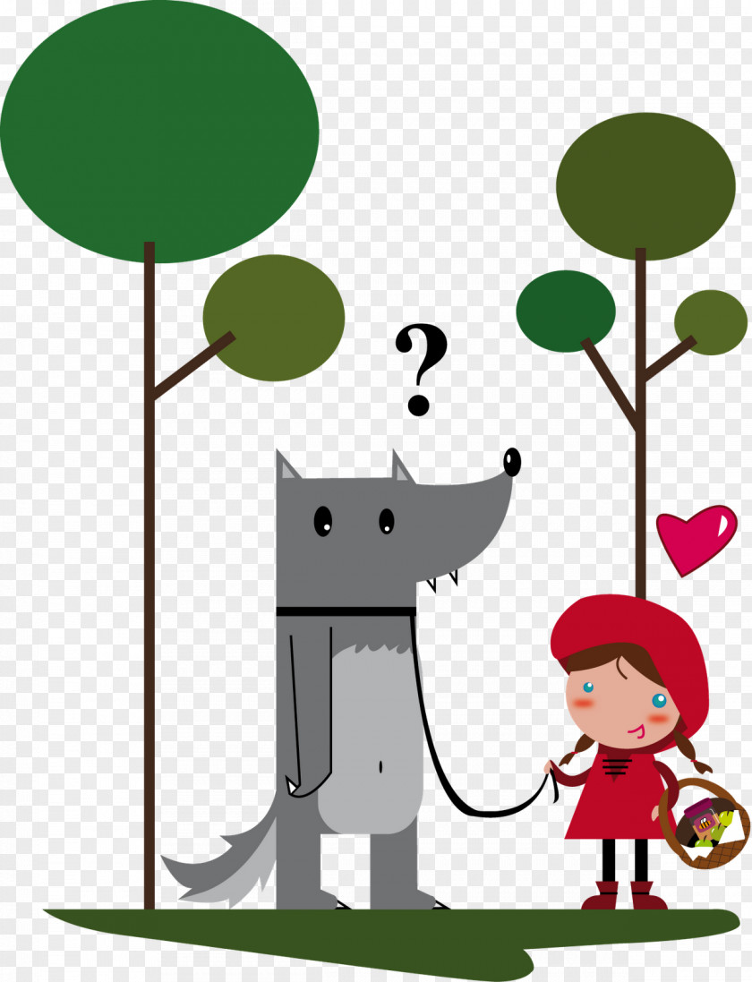 Little Red Riding Hood Big Bad Wolf Gray Short Story Fairy Tale PNG